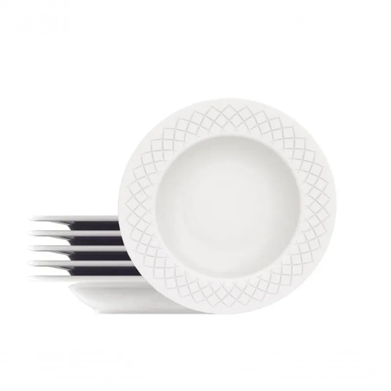 Conjunto De Pratos Fundos Tramontina Ingrid Em Porcelana 23cm - Tramontina