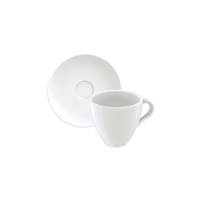 Kit Xícara Café Expresso com Pires Paola Porcelana Resistente a Bactérias Cozinha Branco Tramontina - Tramontina
