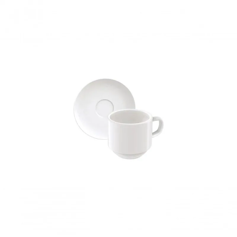 Conjunto Xícara E Pires De Café Tramontina Paola Em Porcelana 100ml 2 Peças - Tramontina - Utilidades Domesticas