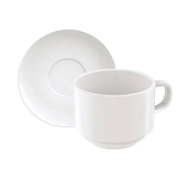 Xícara de Chá Tramontina Porcelana Branca com Pires 240ml - Tramontina