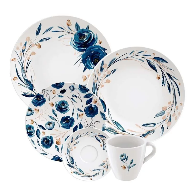 Aparelho De Jantar 20 Peças Porcelana Tramontina - Ana Flor - Tramontina