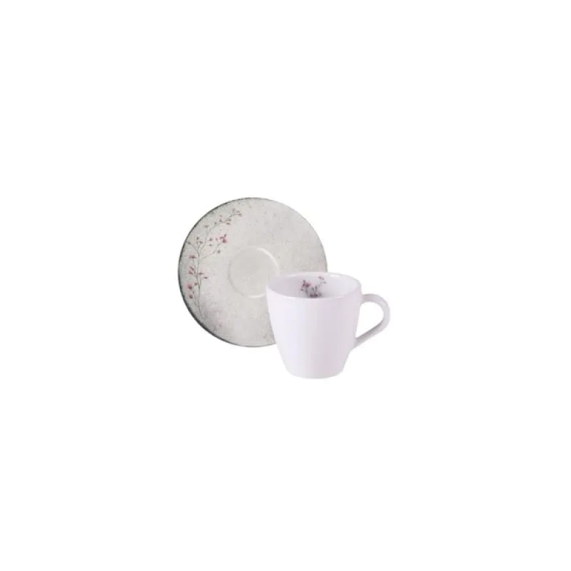 Kit Xícara e Pires de Cappuccino Tramontina Floralis em Porcelana Decorada 200 ml 12 Peças Tramontina - Tramontina