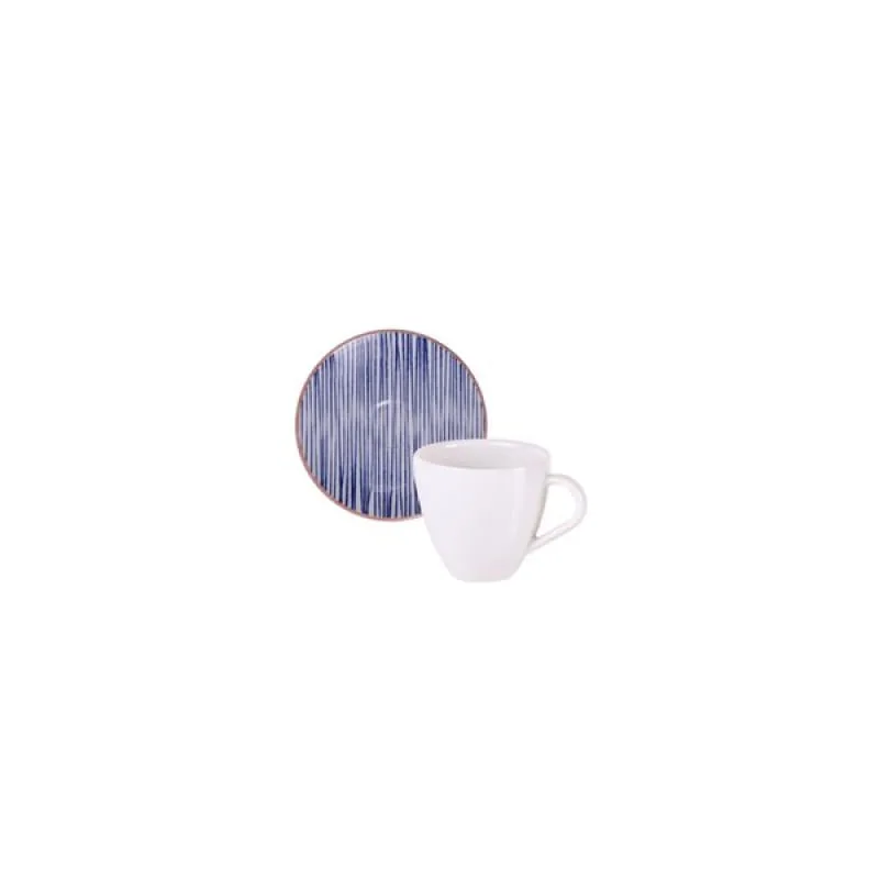 Kit Xícara Pires Café Tramontina Abstratta Porcelana Decorada 95ml 12 Peças Tramontina - Tramontina