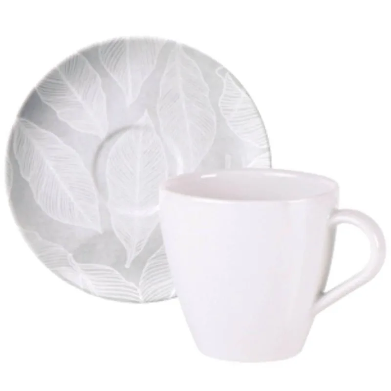 Xícara com Pires Chá Café 200ml em Porcelana Tramontina Arbo 2 Peças - Tramontina