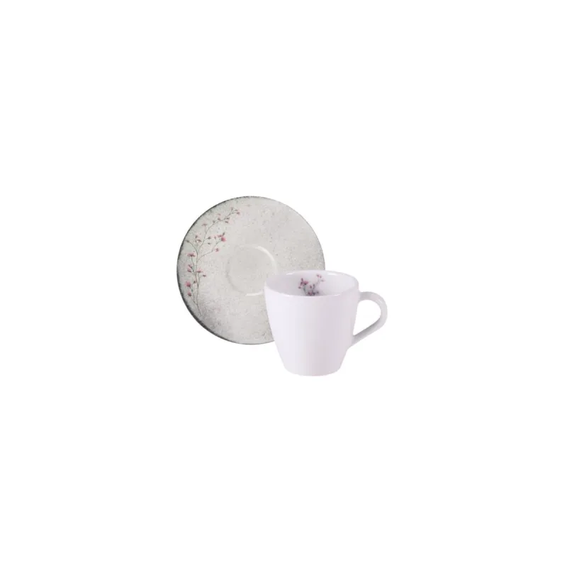 Conjunto Xícara e Pires de Chá Tramontina Floralis em Porcelana Decorada 200 ml 2 Peças Tramontina - Tramontina