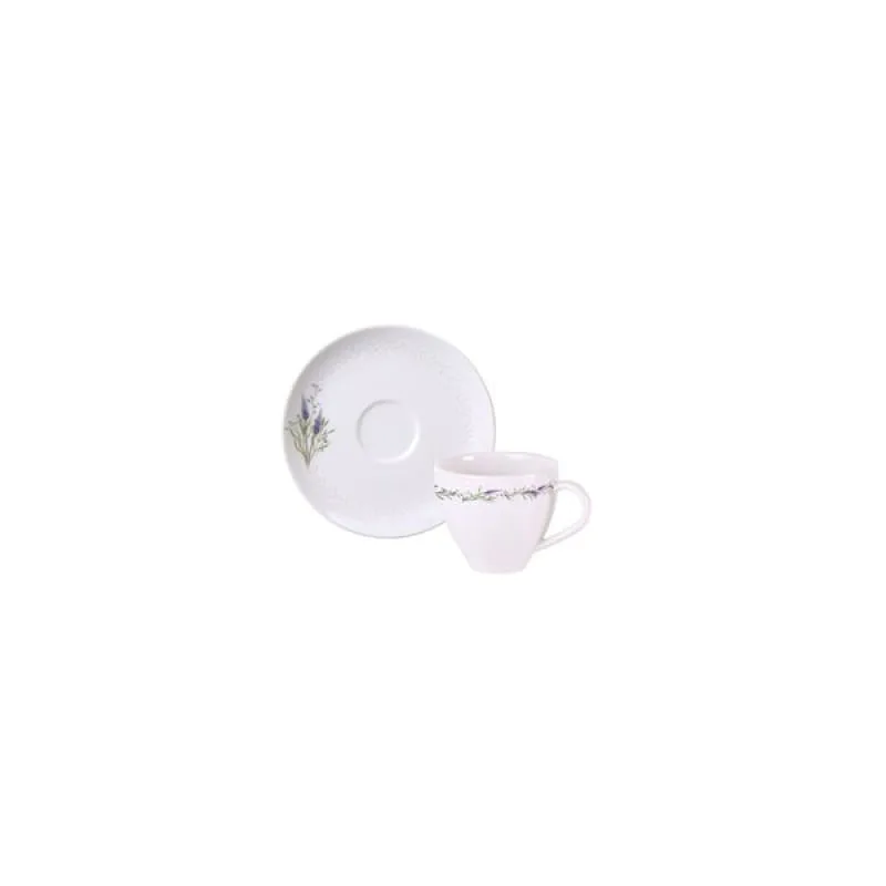 Conjunto Xícara e Pires de Café Tramontina Lilla em Porcelana Decorada 100 ml 2 Peças Tramontina - Tramontina - Utilidades Domesticas