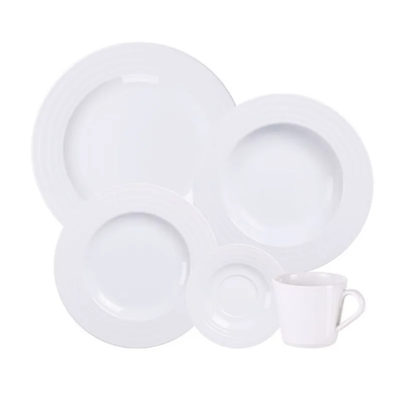 Aparelho de Jantar Vibrare Porcelana Branco 20 Peças Tramontina - Tramontina