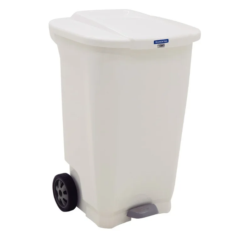Lixeira Tramontina T-Force Com Rodas 100L Branco (MP) - Tramontina