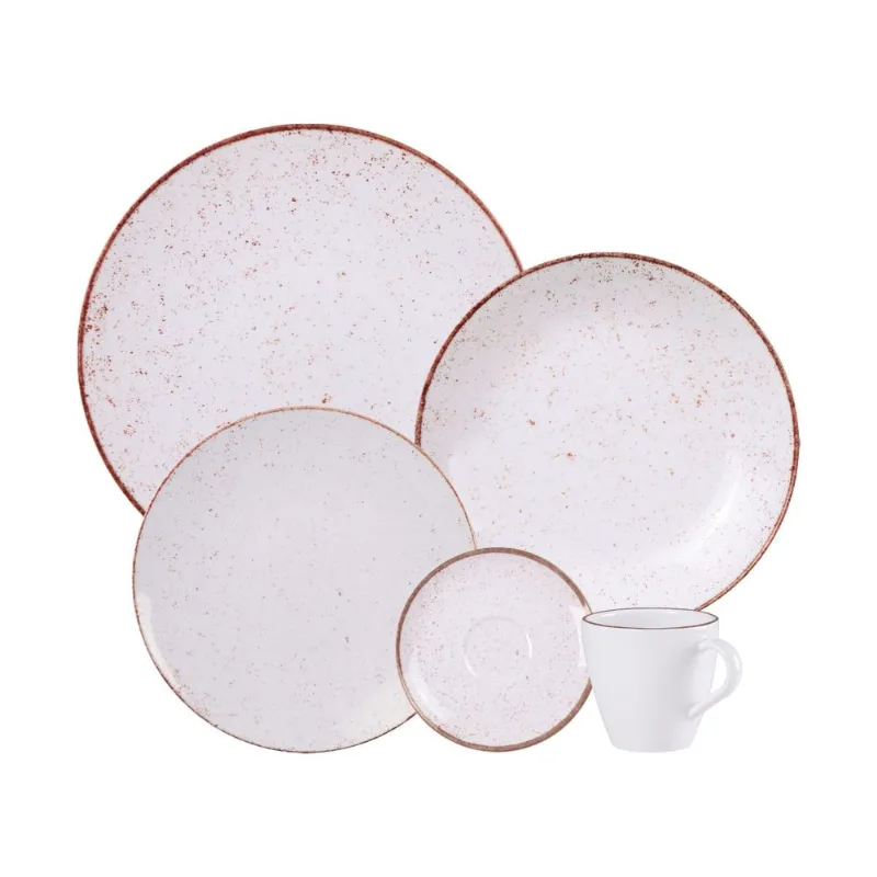 Aparelho de Jantar Tramontina Rústico Marrom Porcelana 20 Peças - Tramontina