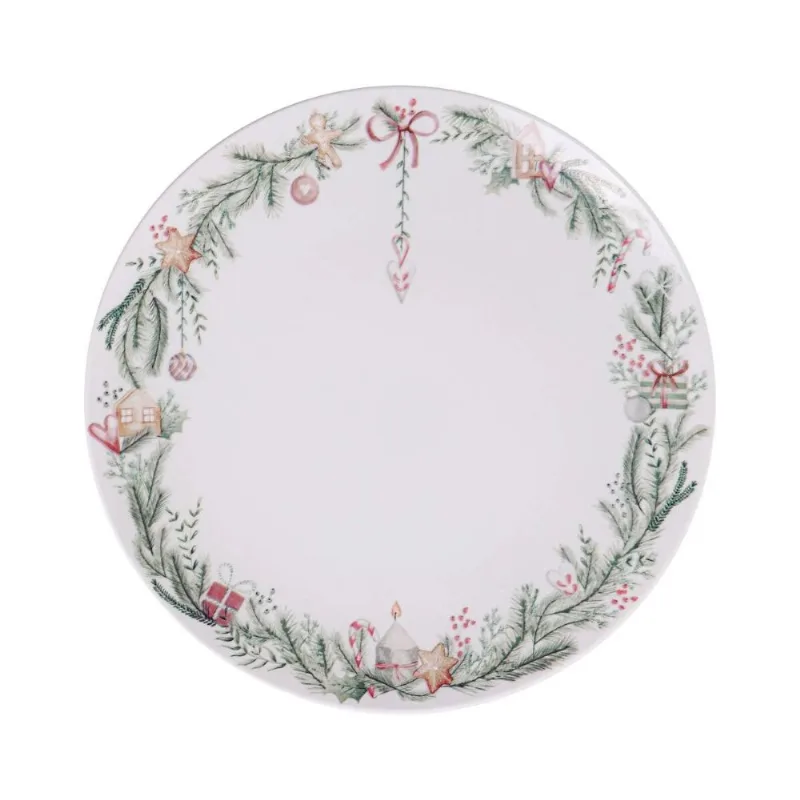 Prato Raso Noite Feliz Porcelana Decorada 28cm - Tramontina
