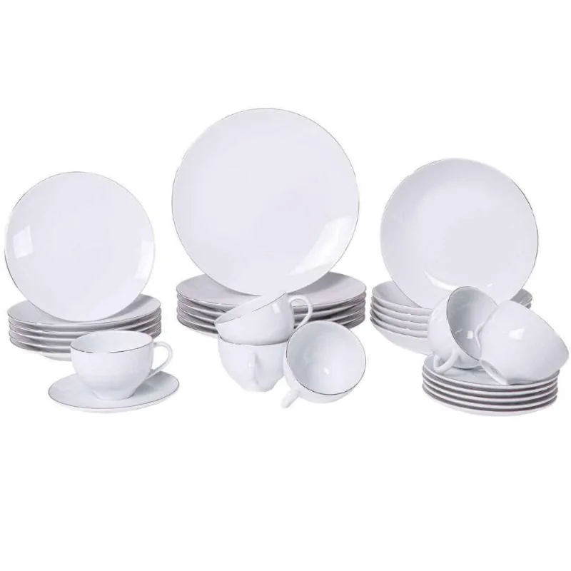 Aparelho de Jantar 30 Peças Tramontina Atena Porcelana 6 Pessoas Mesa Posta - Tramontina