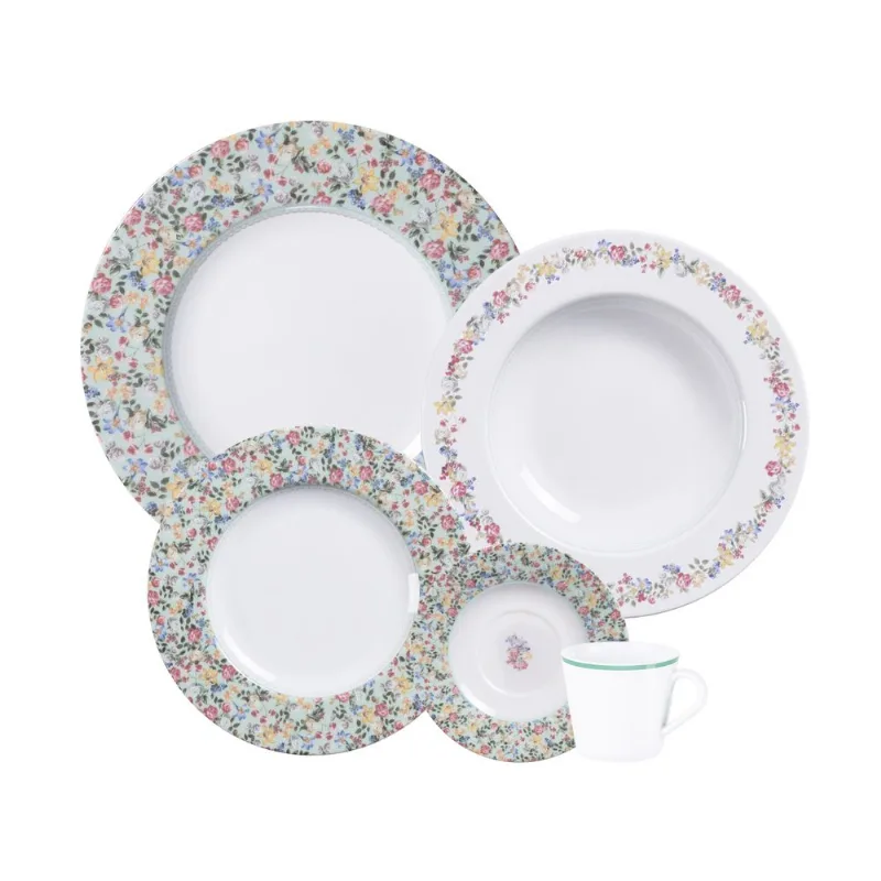 Aparelho de Jantar Tramontina Dalina Porcelana Decorada 20 Peças - Tramontina