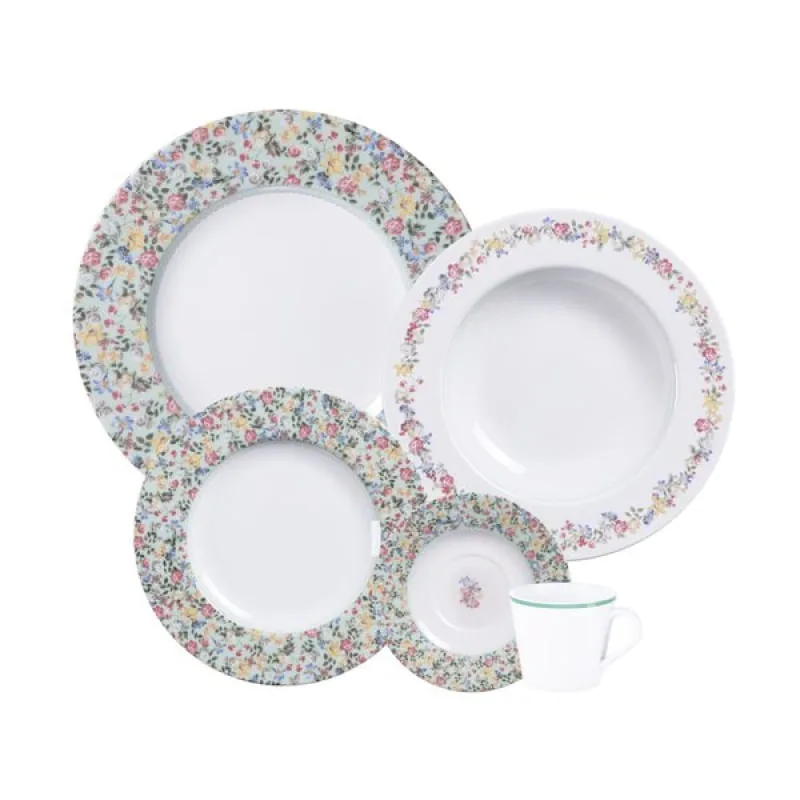 Aparelho de Jantar Tramontina Dalina em Porcelana Decorada 30 Peças Jogo de Pratos Especial Tramontina - Tramontina