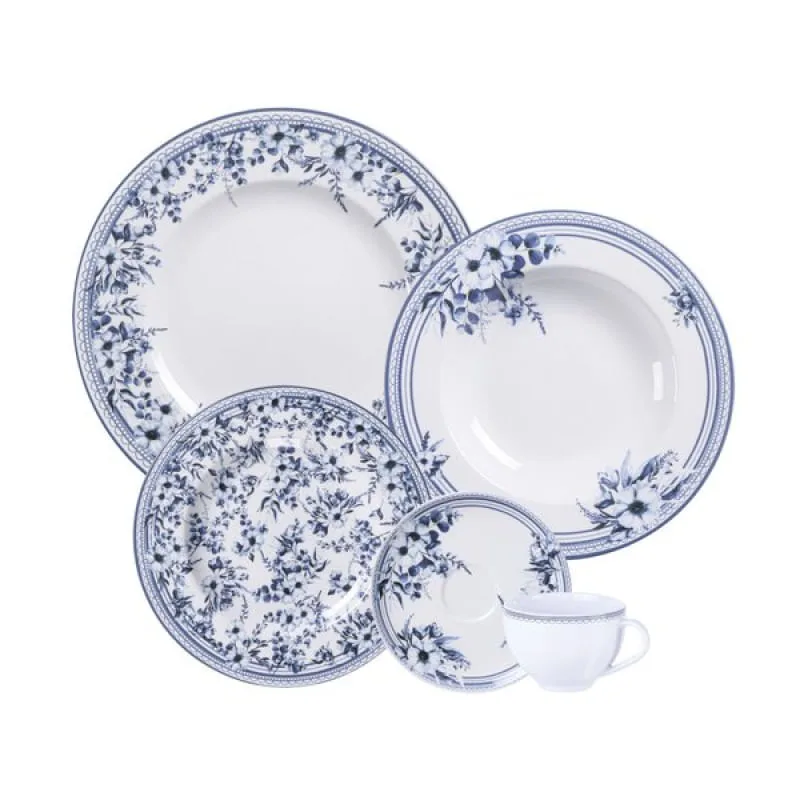 Aparelho de Jantar Tramontina Azzura em Porcelana Decorada 30 Peças Jogo de Pratos Tramontina - Tramontina
