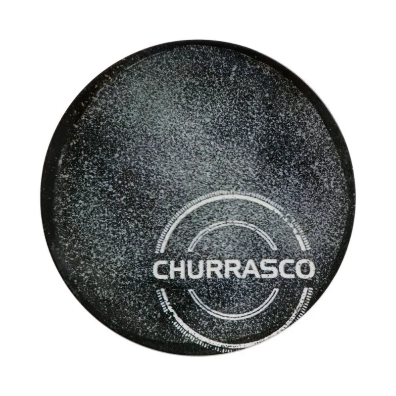 Prato Raso Tramontina Churrasco Carbon em Porcelana Decorada 25 cm - Tramontina - Utilidades Domesticas