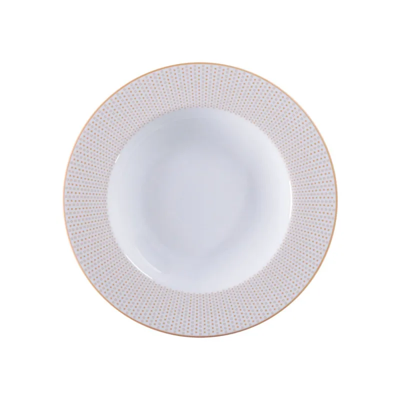 Prato Fundo Tramontina Aurum 23 Cm Em Porcelana Decorada Resistente A Micro-ondas E Lava-louças - Tramontina