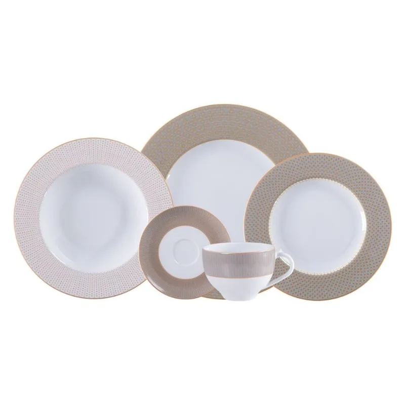 Aparelho de Jantar Tramontina Aurum em Porcelana Decorada 30 Peças - Tramontina