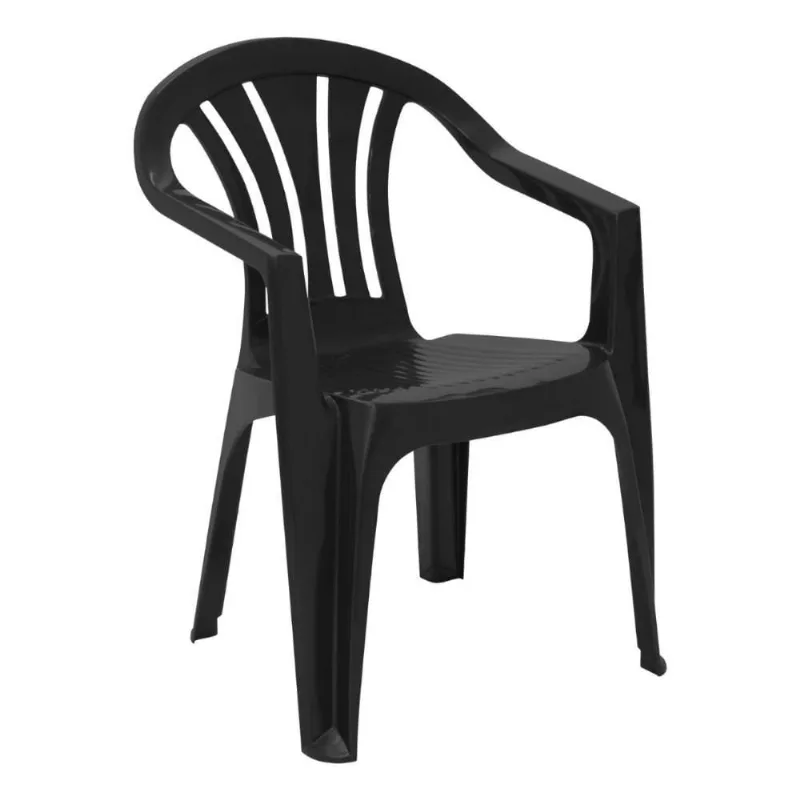 Cadeira Bertioga Estrutura em Plástico Polipropileno Preto Tramontina 56.5CM - Tramontina