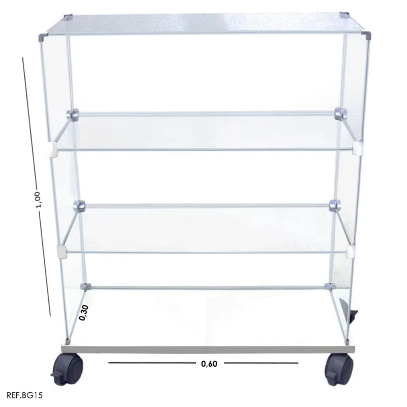 Balcão Vitrine Modulado com base de mdf - 0,60 x 1,00 x 0,30