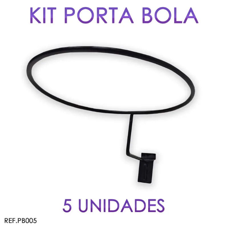 Suporte para Bola Preto Para Painel Canaletado - 5 Unidades