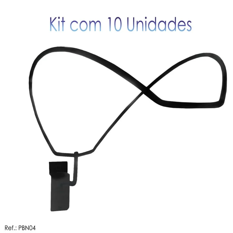Suporte de Boné Preto p/ Painel Canaletado - 10 Unidades