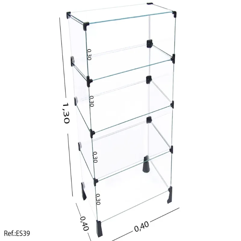 Estante de Vidro Modulado - 0,40 x 1,30 x 0,40