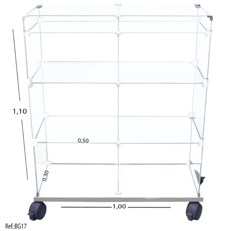 Vitrine De Vidro Modulado Caixa c/ Mdf Branco 1,00 x 1,10 X 0,30