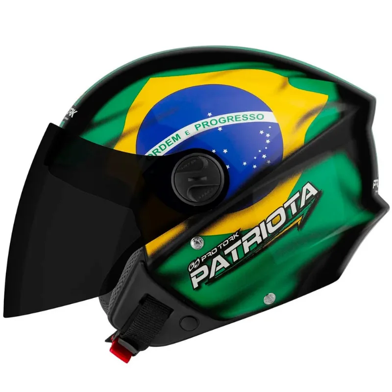 Capacete Moto Aberto Patriota Viseira Cristal Inmetro Tamanho 58 - Pro Tork