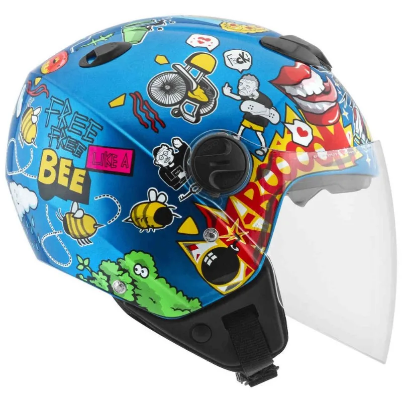Capacete Ptork New Atomic Universe Azul 58