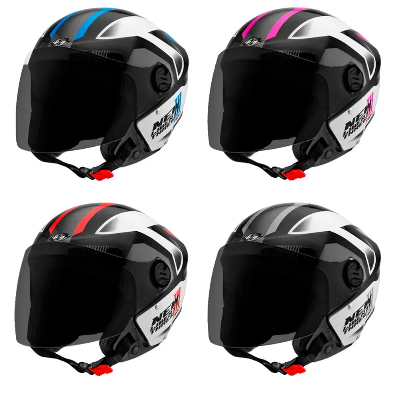 Capacete Moto Aberto Pro Tork New Liberty Three Diversas Cores Tamanho 58 Viseira Fumê