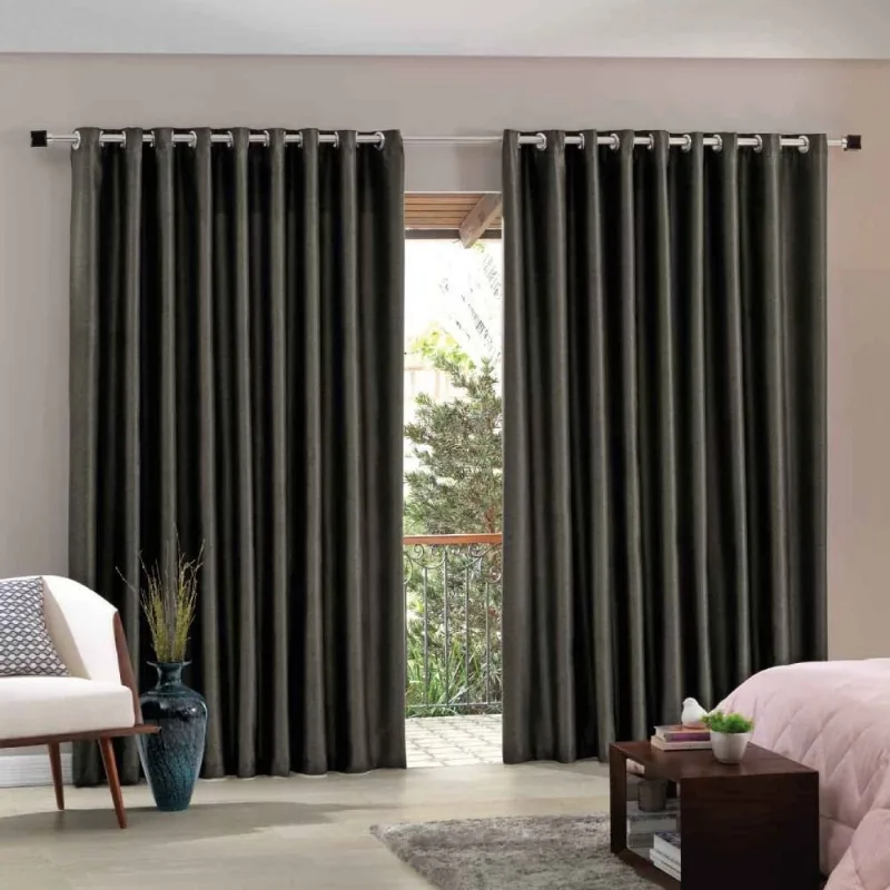 Cortina Para Quarto E Sala 5,40X2,80 M Corta Luz Blend Havan Casa - Preto - BELLA JANELA