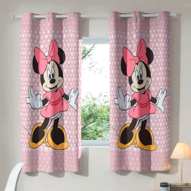 Cortina Infantil 2,40X1,70 M Corta Luz Slim Disney - Minnie Rosa - BELLA JANELA