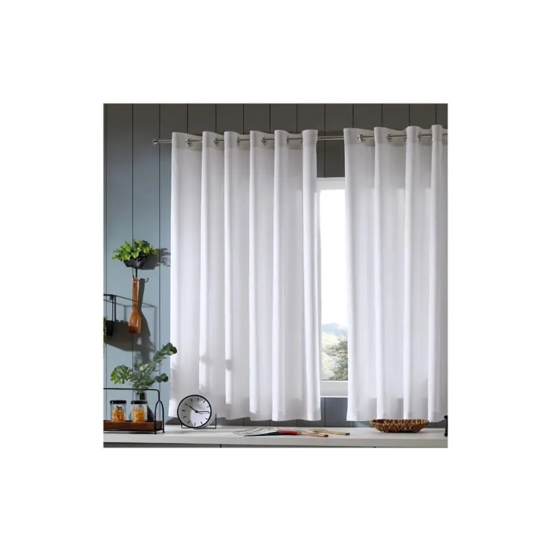 Cortina para Cozinha Bella Janela 360x120 cm Duplex Bellini Branco - BELLA JANELA