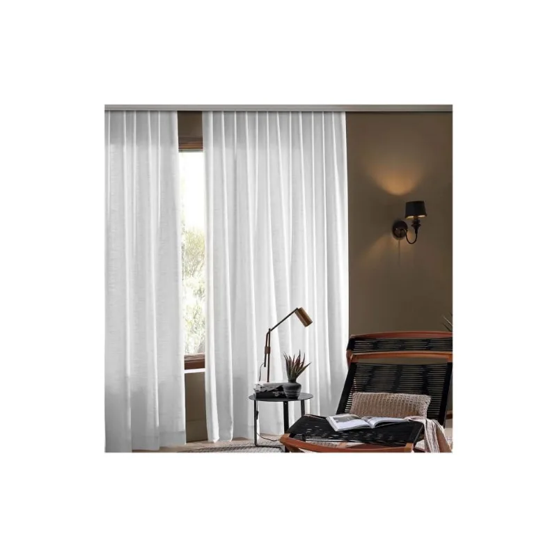 Cortina para Trilho Bella Janela 540x250 cm Duplex Inove Mônaco Branco - BELLA JANELA