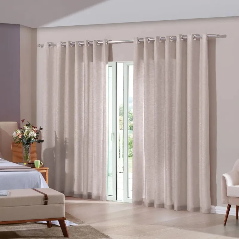 Cortina Duplex Glam 4,20m X 2,50m Areia/unico - BELLA JANELA