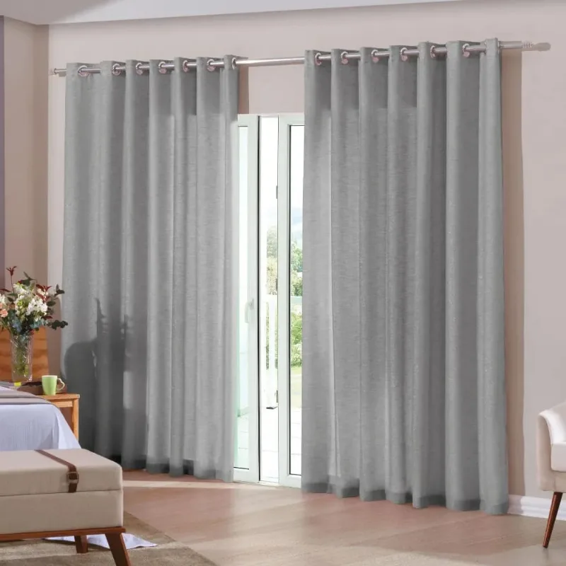 Cortina Duplex Glam 4,20m X 2,50m Cinza/unico
