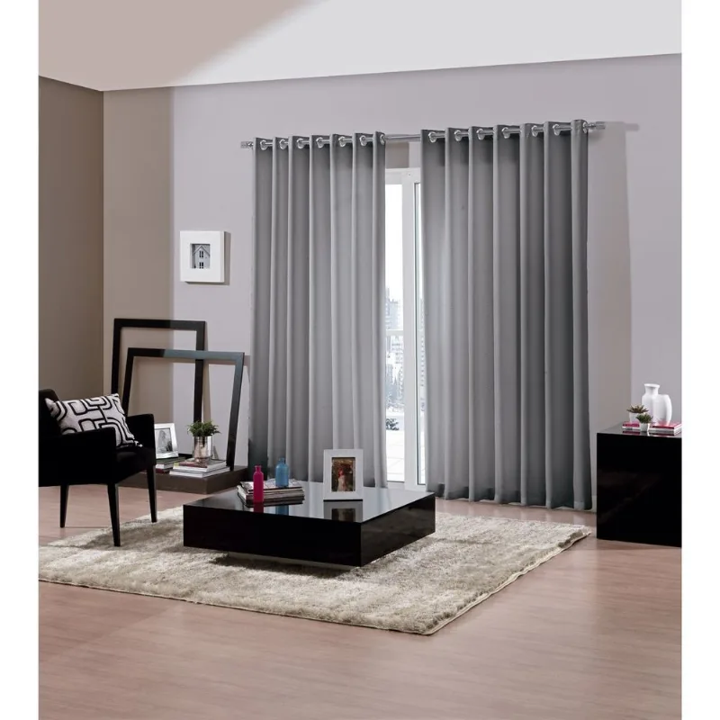 Cortina Bella & Co Pratika 420X250cm Bellini Cinza Escuro (MP) - BELLA JANELA