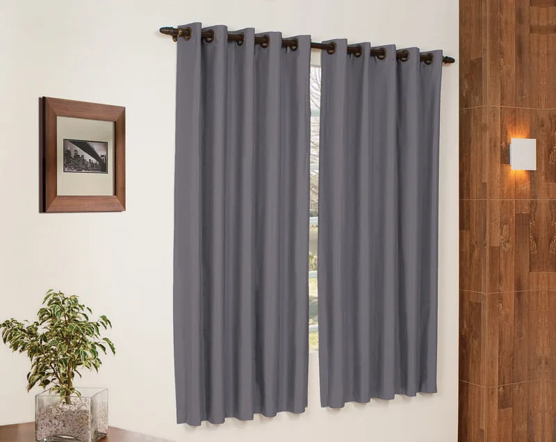 Cortina Bella Janela Rustica Pantex 2,00 X 1,60 Cinza Escuro - BELLA JANELA - Decoração