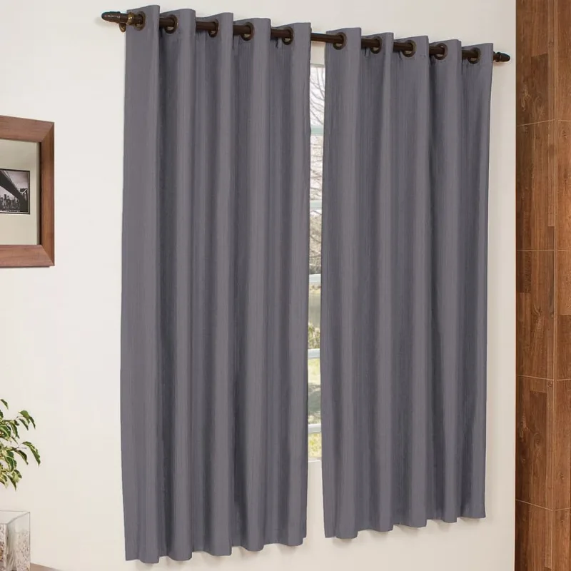Cortina Bella & Co Rústica Pantex 260x170cm Cinza Escuro (MP)