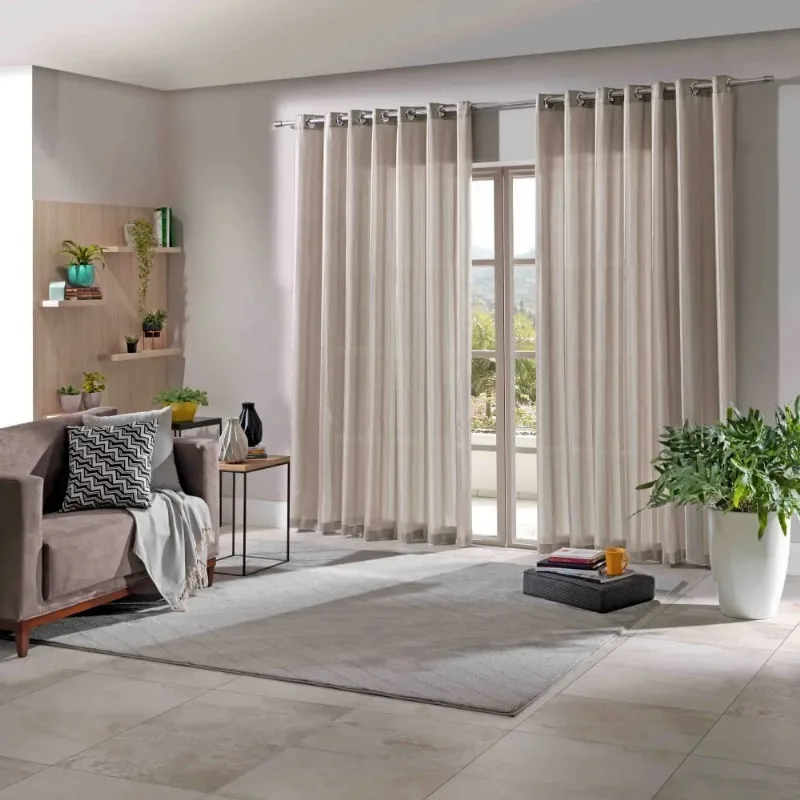 Cortina Duplex Partenon 3,00 X 2,30m Areia/unico - BELLA JANELA