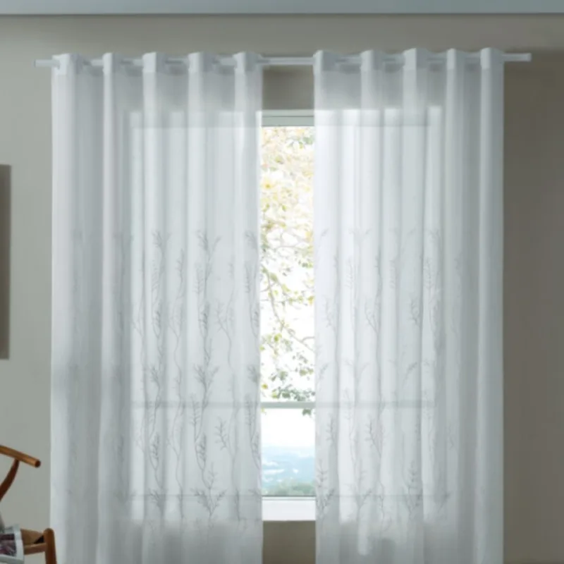 Cortina Para Quarto E Sala 3,00X1,70 M Duplex Firenze Bordada Havan Casa - Branco - BELLA JANELA