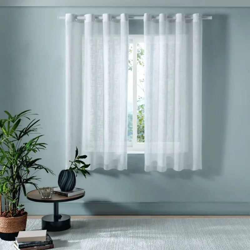 Cortina Para Quarto E Sala 2,60X1,70 M Rústica Luxor Havan Casa - Branco - BELLA JANELA