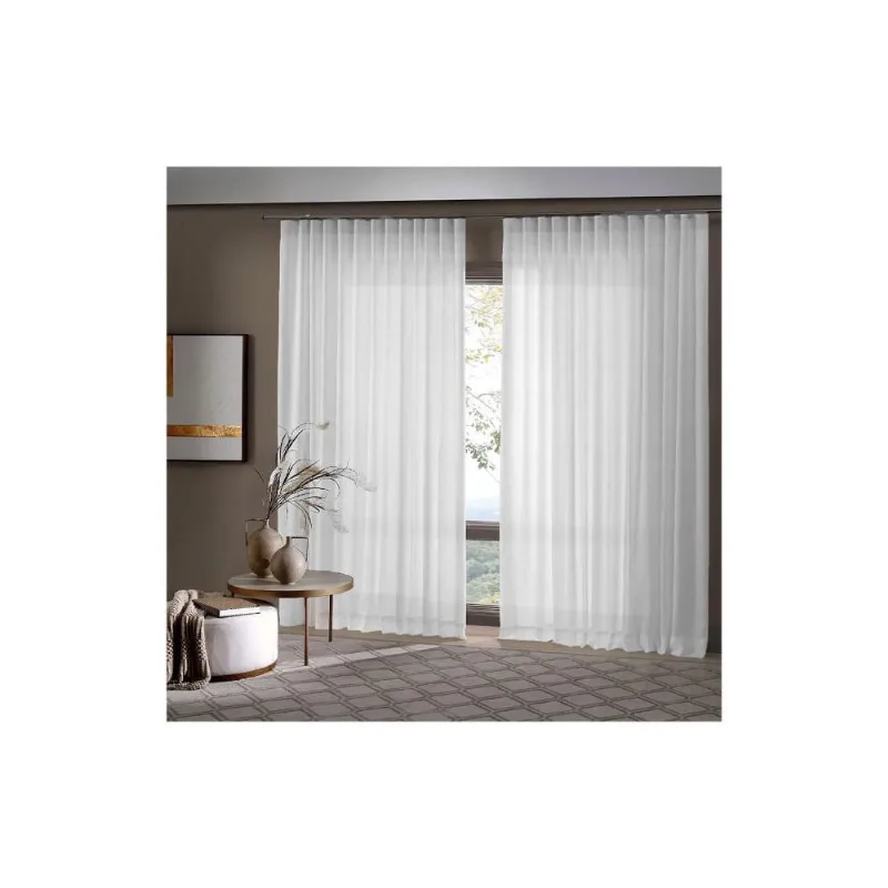 Cortina para Trilho Bella Janela 660x280 cm Duplex Inove Provença Branco - BELLA JANELA