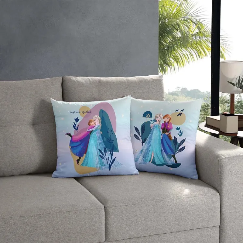 Capa de Almofada 45 X 45cm Frozen Elsa e Anna/unico - BELLA JANELA