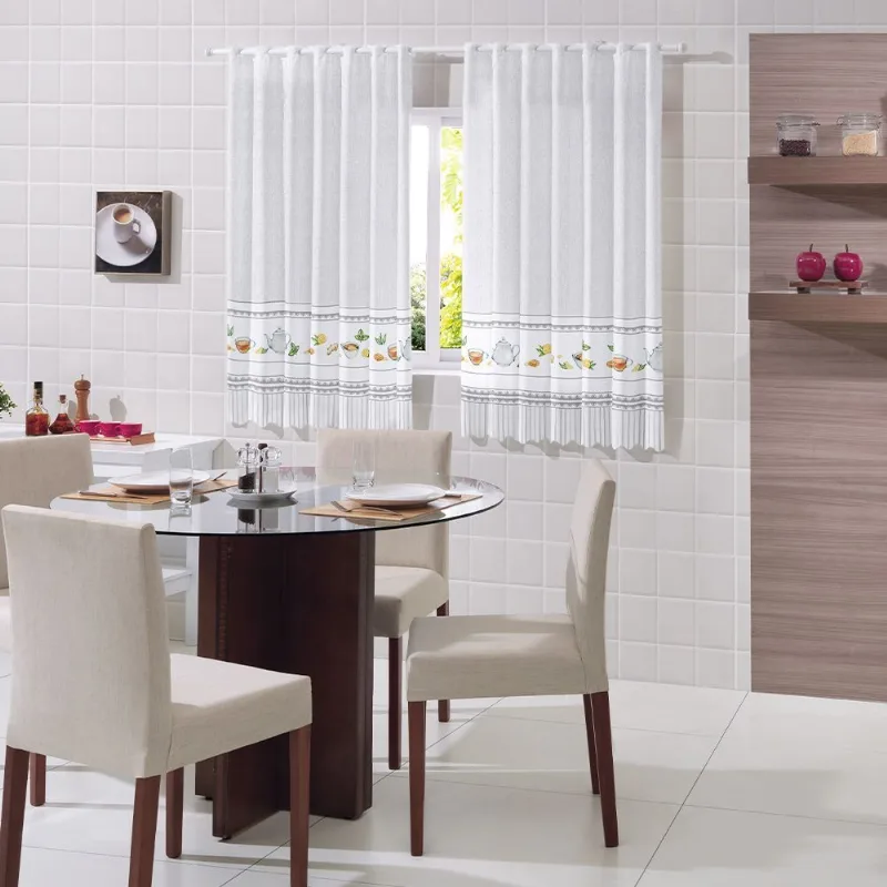 Cortina Para Cozinha 2,20X1,40 M Passabarra Luna Havan Casa - Chá - BELLA JANELA