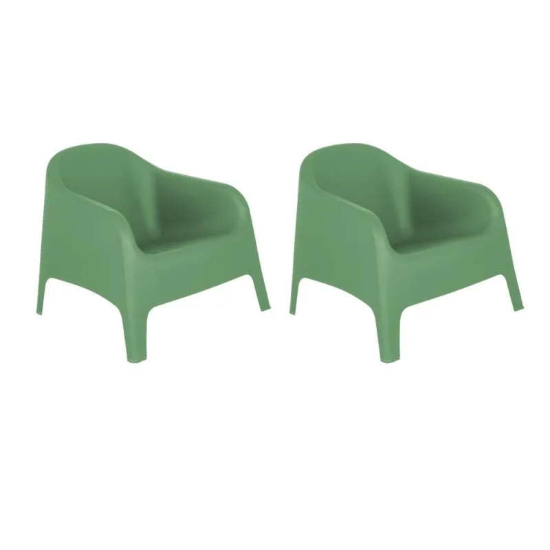 Kit 2 Cadeiras Poltrona Para Jardim Varanda Skarpo Verde Claro - Loft7