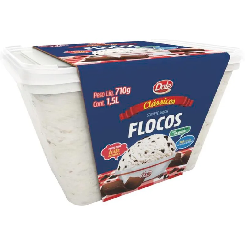 Sorvete Dale Clássicos Flocos 1,5L