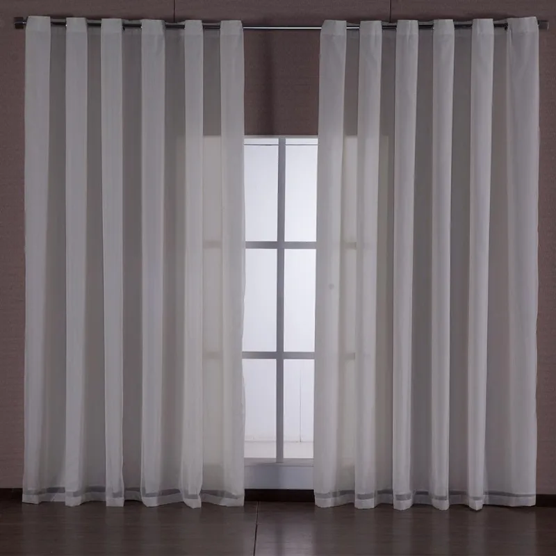 Cortina Para Sala Quarto Voil Com Forro 4,00X2,50M Branco