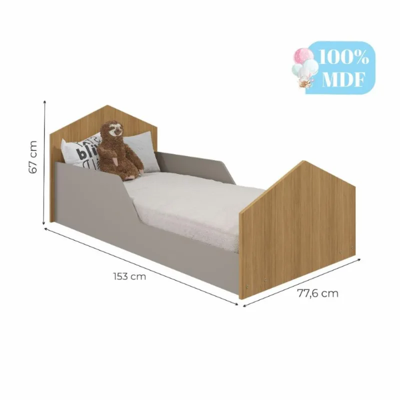 Cama Infantil Casinha Permobili Fendi/Nature