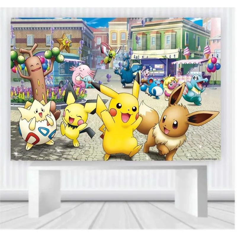 Painel de Festa Pokemon tamanho 100cm x 65cm P02